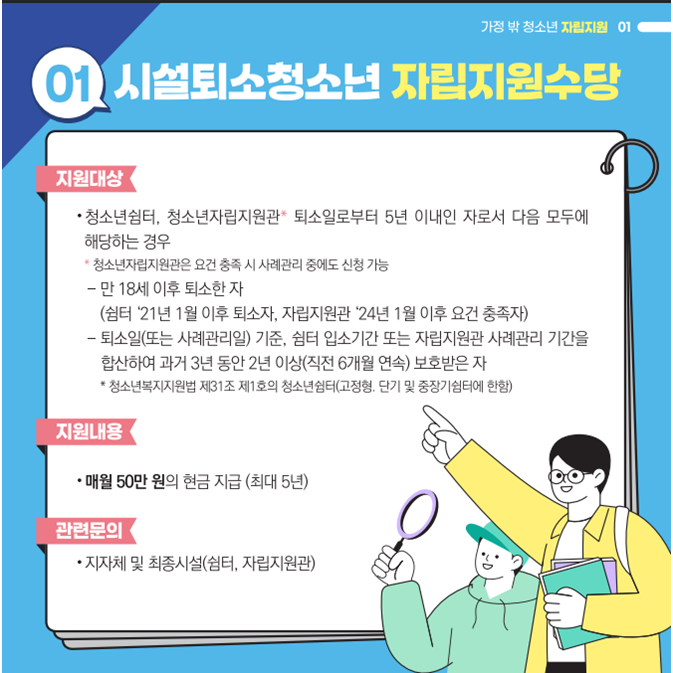 가정 밖 청소년자립지원우대